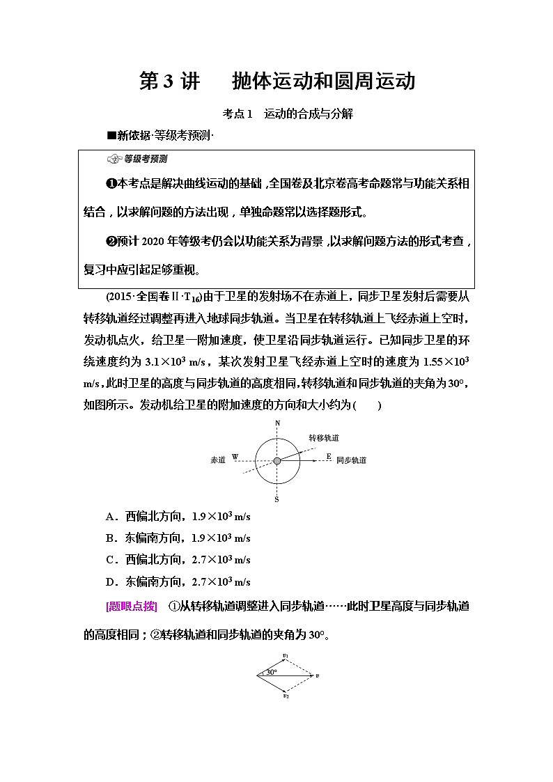 2020新课标高考物理二轮复习教师用书：第1部分专题1第3讲　抛体运动和圆周运动01