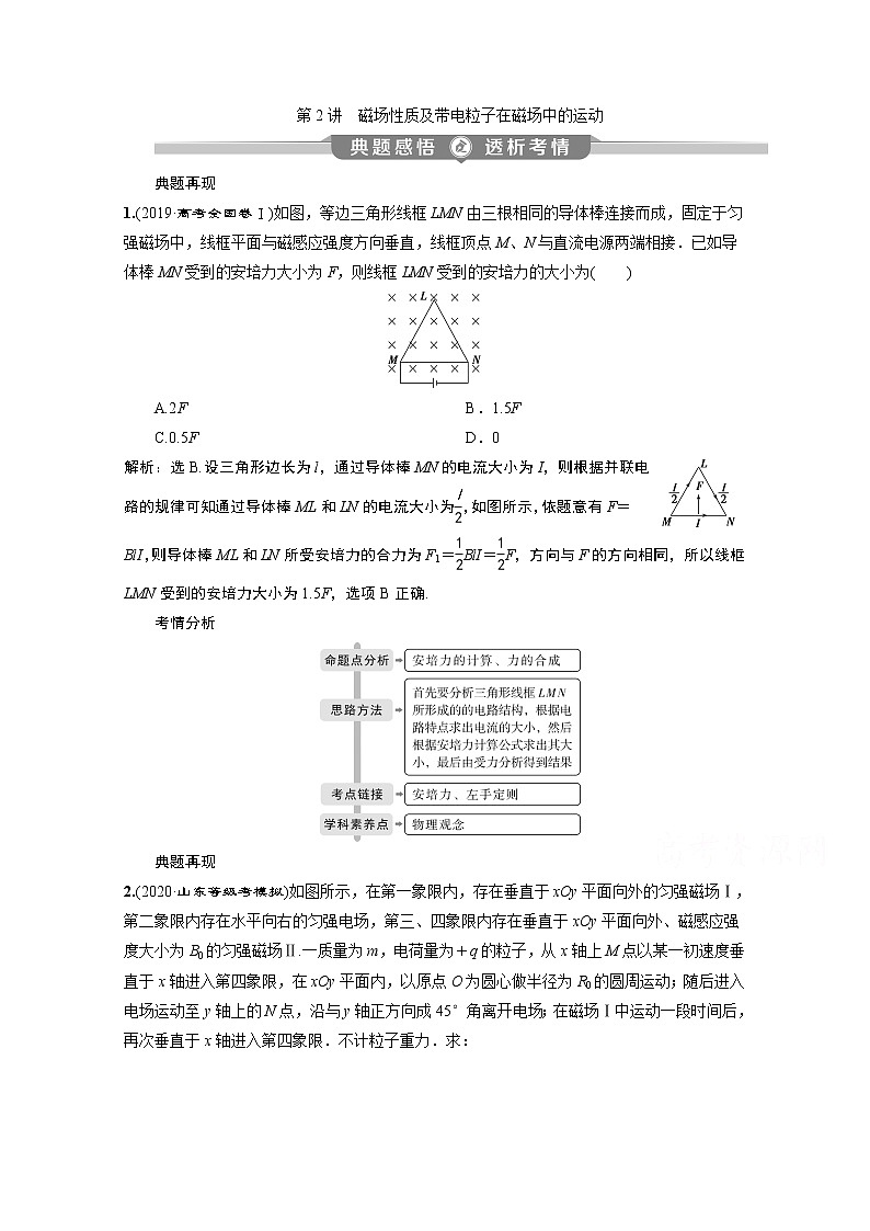 2020新课标高考物理二轮讲义：专题三第2讲　磁场性质及带电粒子在磁场中的运动01