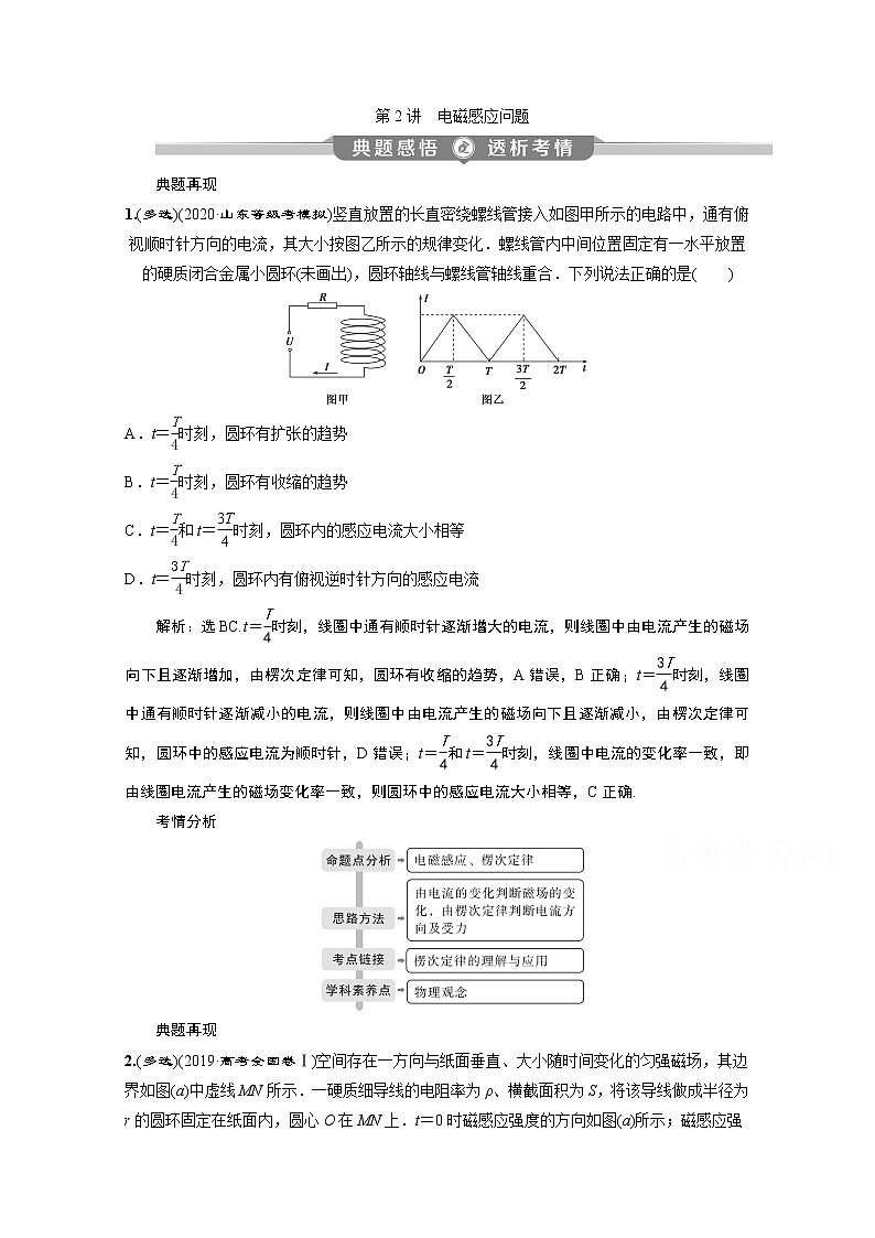 2020新课标高考物理二轮讲义：专题四第2讲　电磁感应问题01
