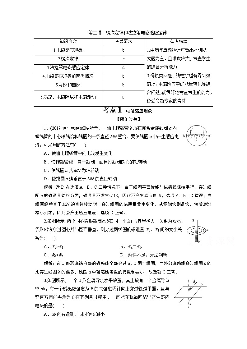 2020浙江高考物理二轮讲义：专题四第二讲　楞次定律和法拉第电磁感应定律01