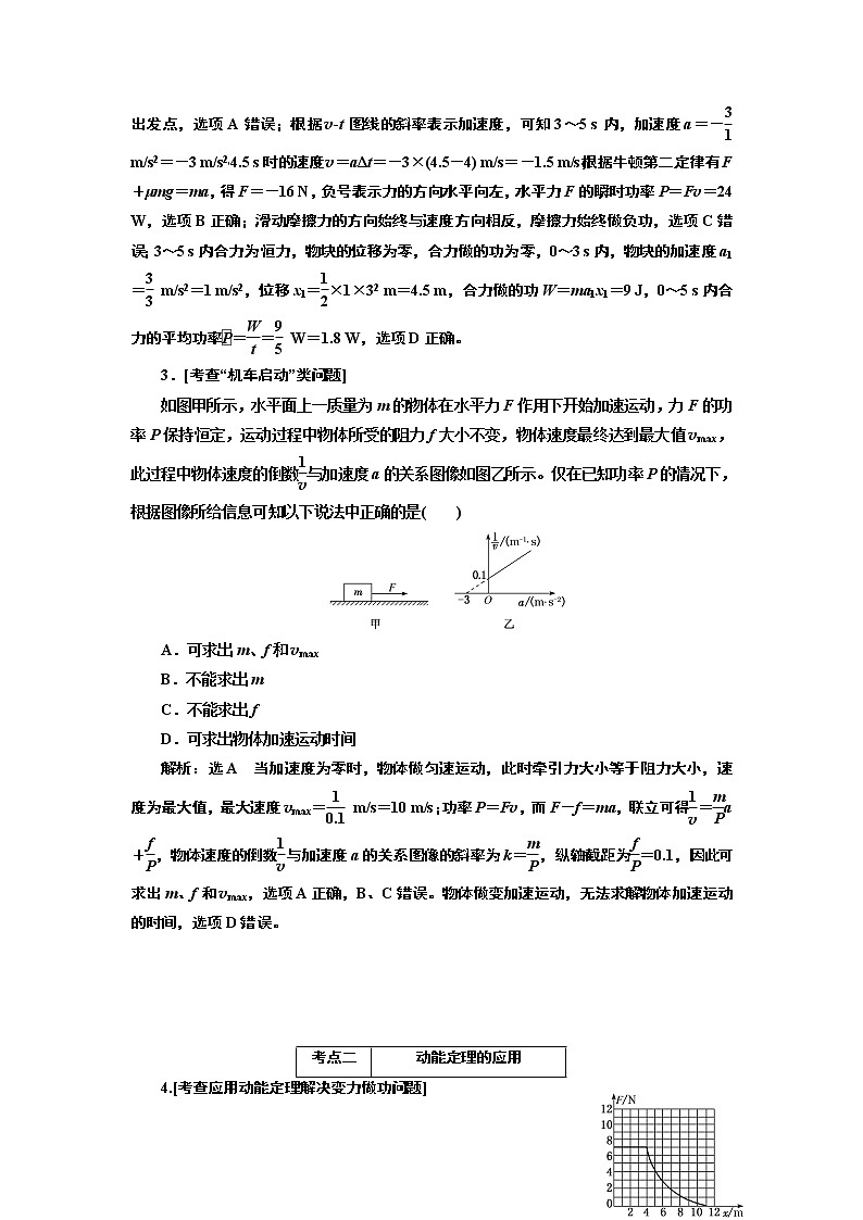 2019版二轮复习物理通用版讲义：第一部分专题二第一讲功和能02