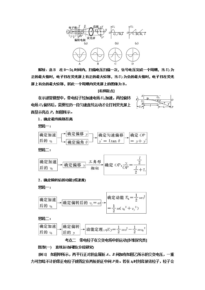 2020版高考一轮复习物理通用版讲义：第七章第4节带电粒子在电场中运动的综合问题02