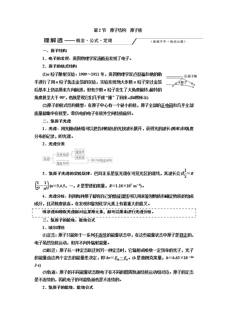 2020版高考一轮复习物理通用版讲义：第十二章第2节原子结构原子核第1页