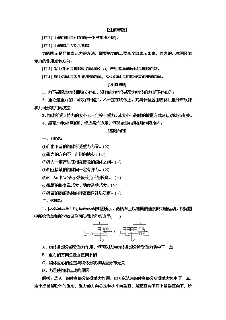 2020版高考物理一轮复习新课改省份专用讲义：第二章第1节重力弹力第2页
