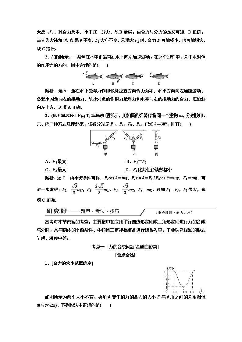 2020版高考物理一轮复习新课改省份专用讲义：第二章第3节力的合成与分解第3页