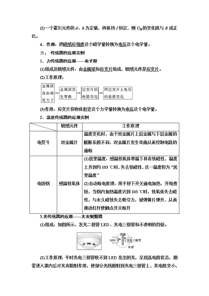 2021版江苏高考物理一轮复习讲义：第11章第3节　传感器的工作原理及应用02