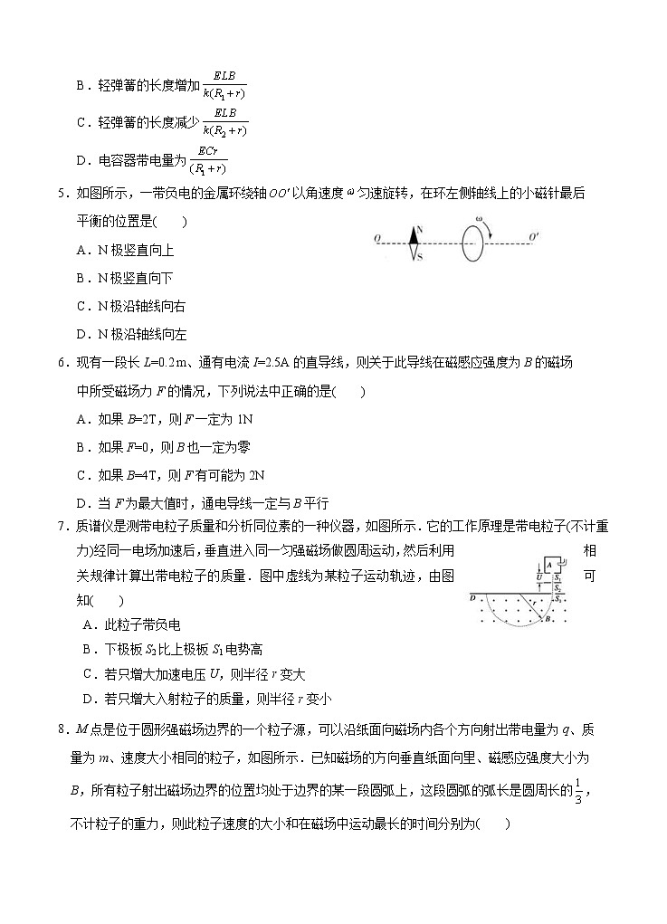 江苏省启东中学2020-2021学年高二上学期期初考试 物理（含答案）02