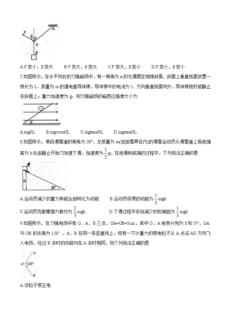 河南省洛阳市2021届高三上学期期中考试 物理（含答案）03