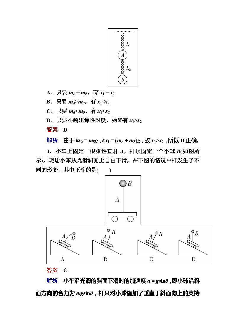 备考2019年高考物理一轮复习文档：第2章 第1讲《重力 弹力 摩擦力》练习（含解析）02