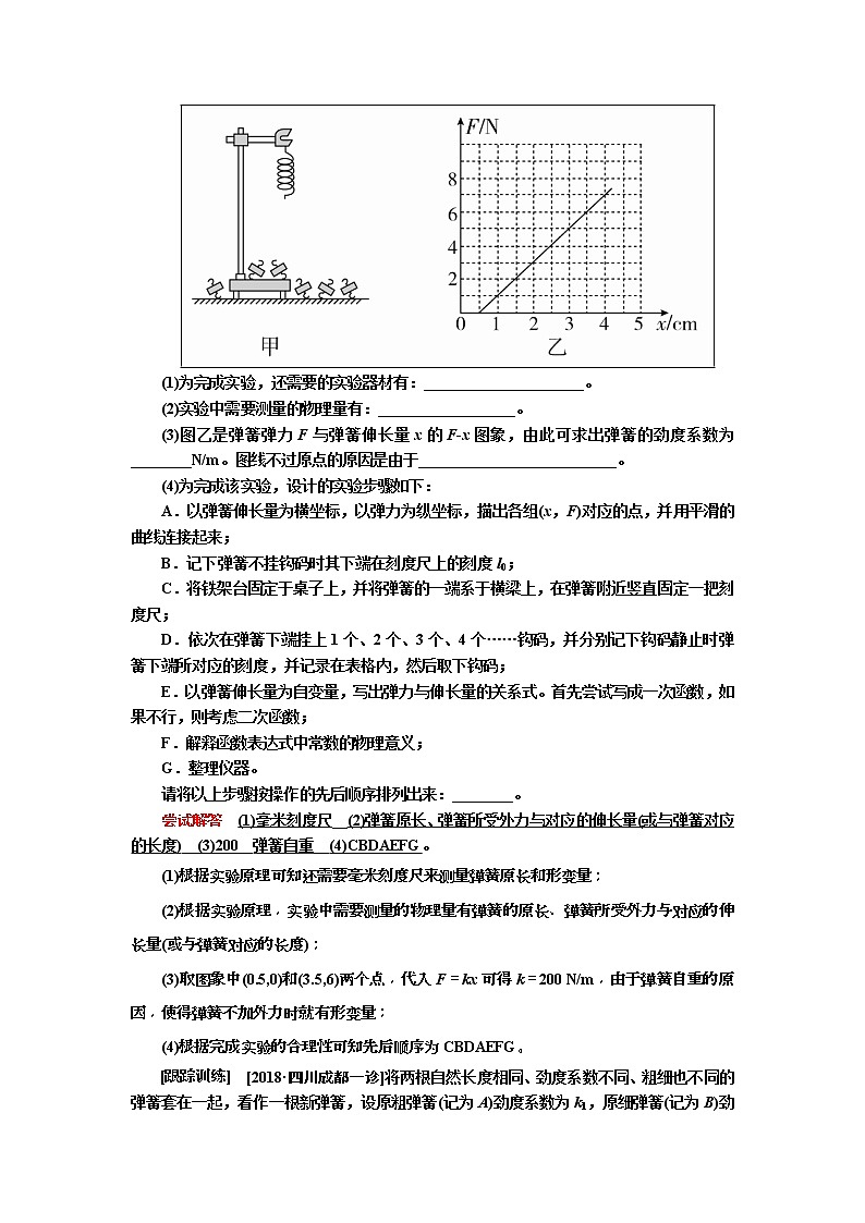 备考2019年高考物理一轮复习文档：第2章 实验2《探究弹力和弹簧伸长的关系》（含解析） 试卷03