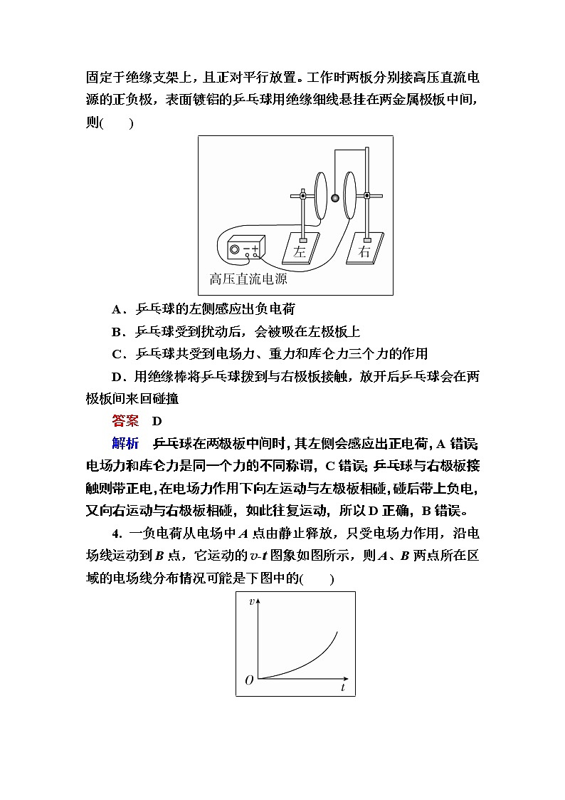 2019届高考物理一轮复习练习：第7章 第1讲　电场力的性质(含解析)02