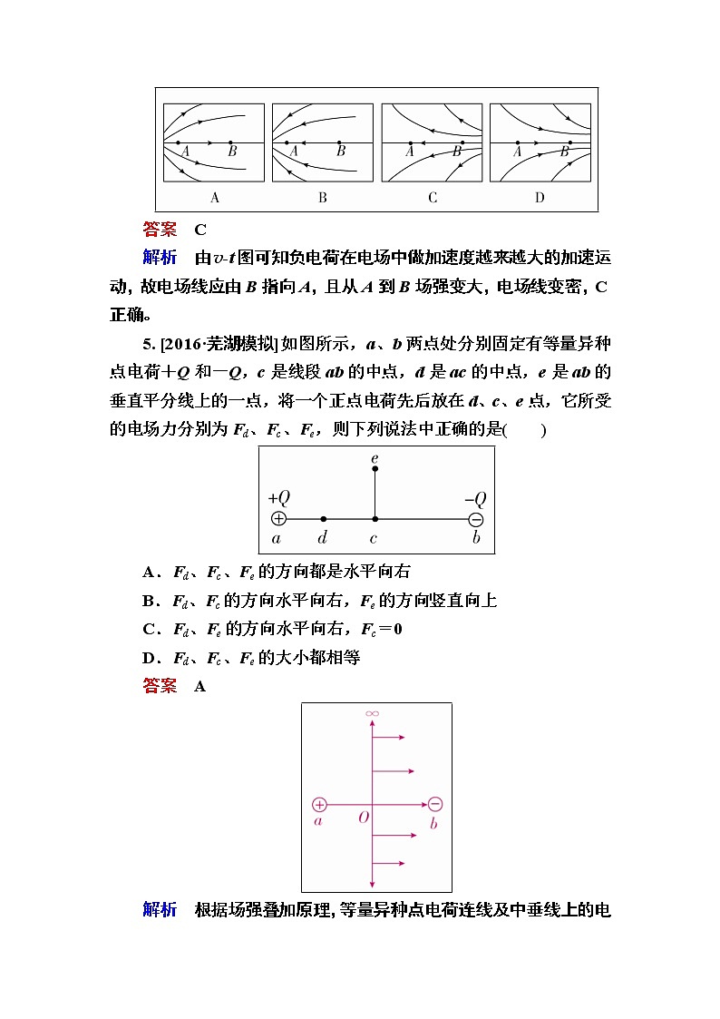 2019届高考物理一轮复习练习：第7章 第1讲　电场力的性质(含解析)03