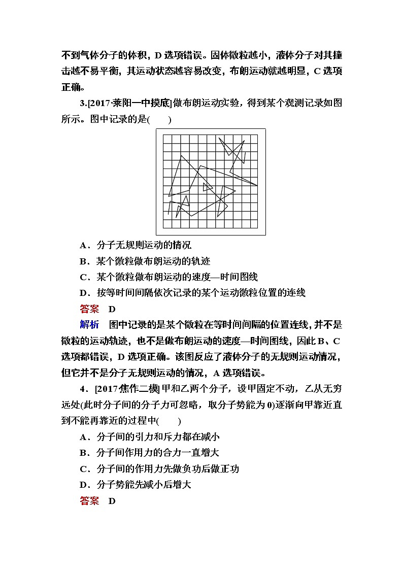 2019届高考物理一轮复习练习：第14章 第1讲　分子动理论　内能(含解析)第2页
