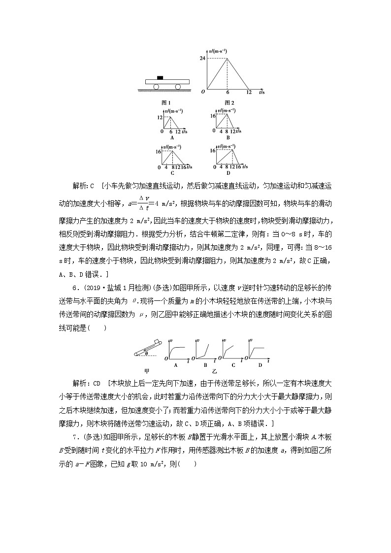2020高考物理一轮总复习课时冲关10《链接高考3两类动力学模型：“板块模型”和“传送带模型”》（含解析）人教版 学案03
