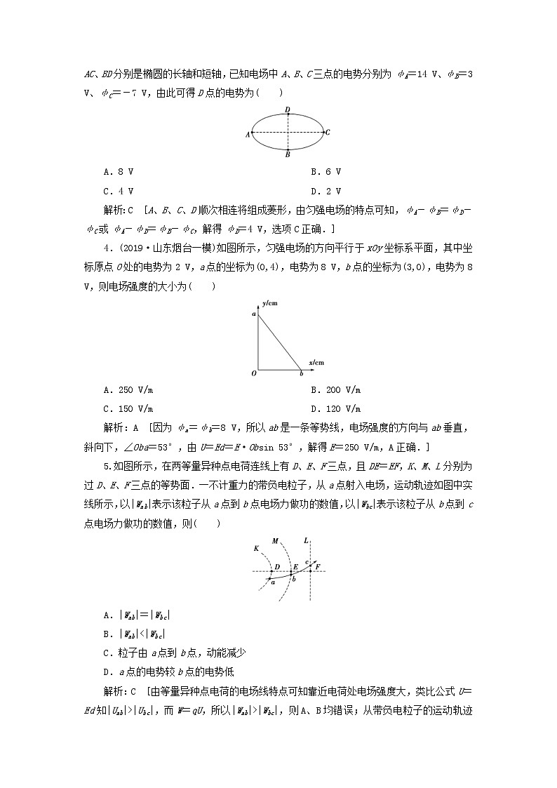 2020高考物理一轮总复习课时冲关25《电场能的性质》（含解析）人教版 学案02