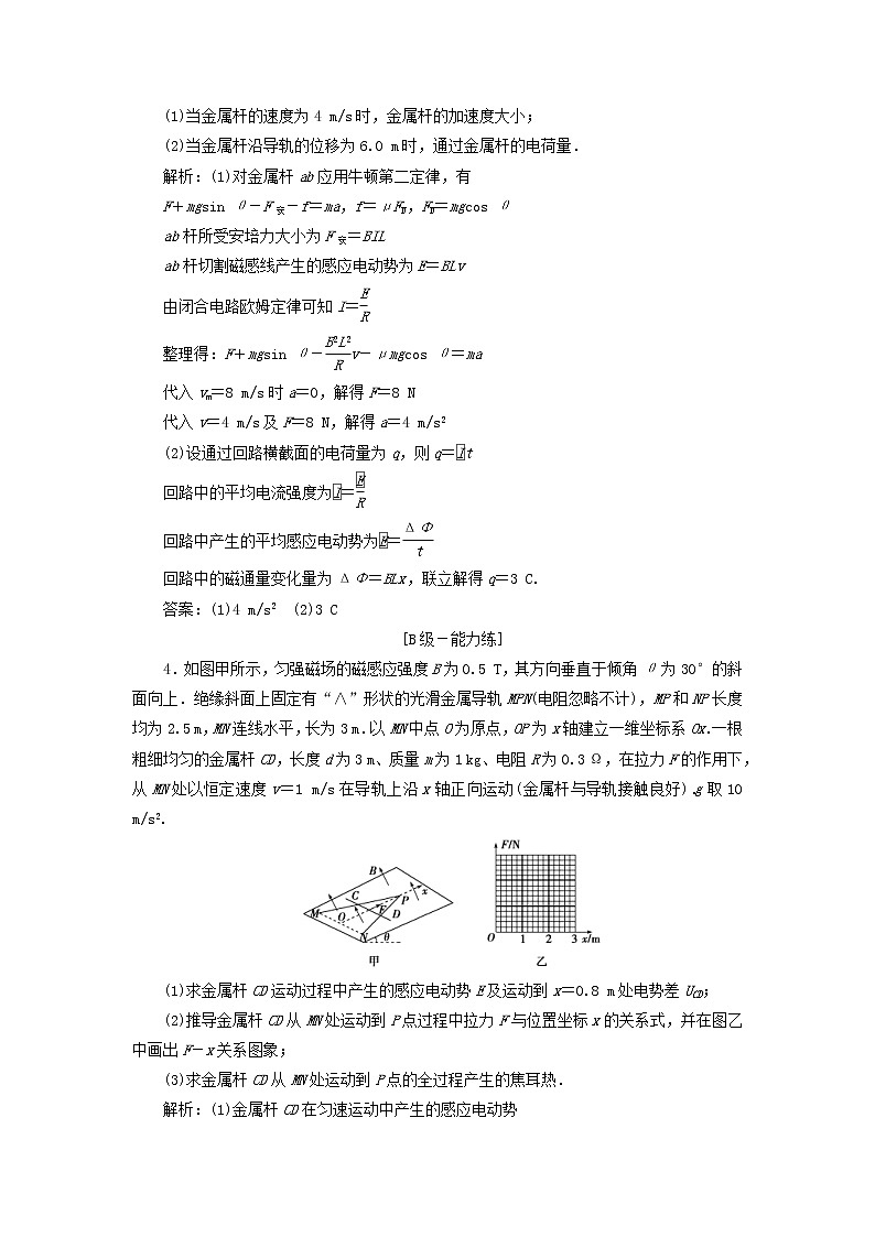 2020高考物理一轮总复习课时冲关38《链接高考12电磁感应中的动力学和能量问题》（含解析）人教版03