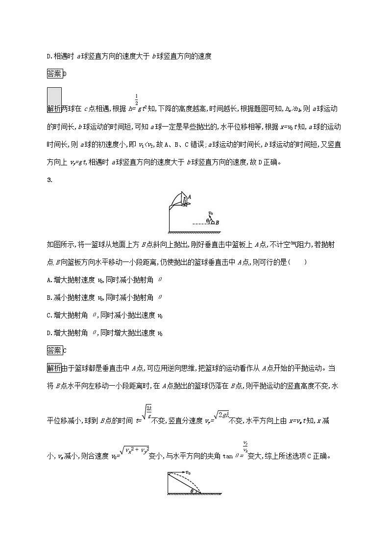 通用版2020版高考物理大一轮复习考点规范练11《平抛运动》(含解析)第2页