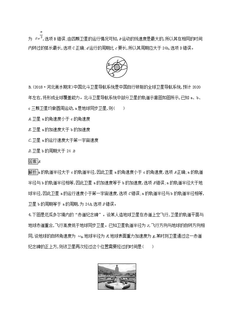 通用版2020版高考物理大一轮复习考点规范练14《天体运动与人造卫星》(含解析)02