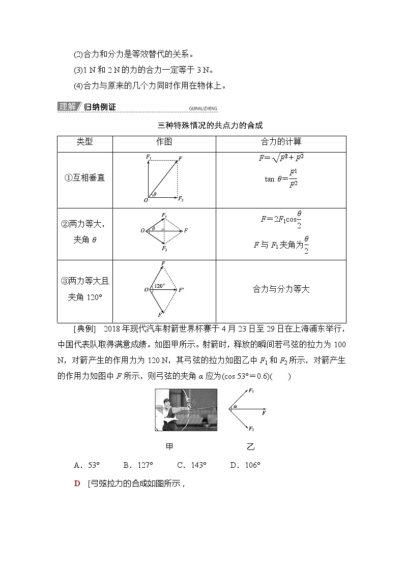 2020版新一线高考物理（新课标）一轮复习教学案：第2章第2节　力的合成与分解第2页