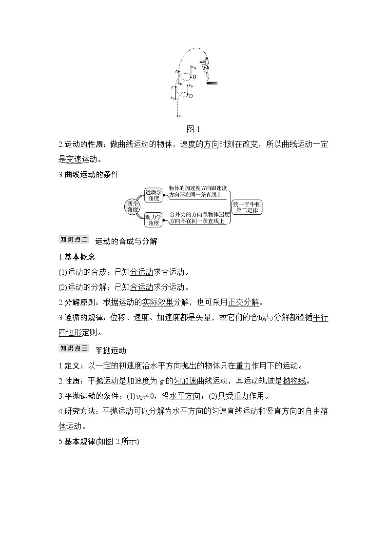 2020版物理浙江高考选考一轮复习讲义：必修2第四章第1讲曲线运动　平抛运动02
