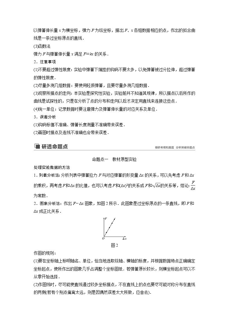 2020版物理新增分大一轮新高考（京津鲁琼）讲义：第二章相互作用实验二02