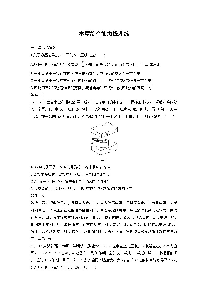 2020版物理新增分大一轮新高考（京津鲁琼）讲义：第九章磁场本章综合能力提升练01
