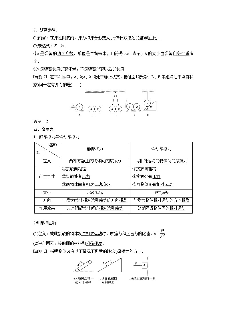 2020版物理新增分大一轮江苏专用版讲义：第二章相互作用第1讲第3页