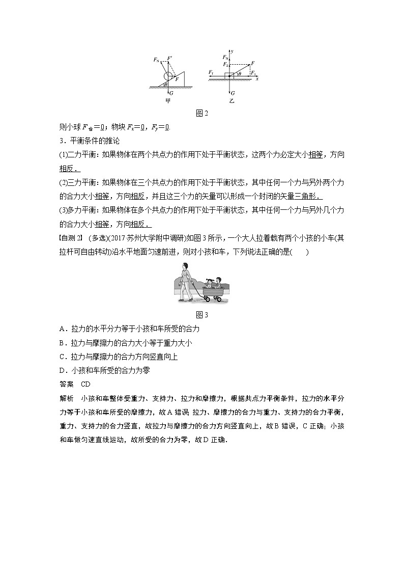 2020版物理新增分大一轮江苏专用版讲义：第二章相互作用专题突破二02