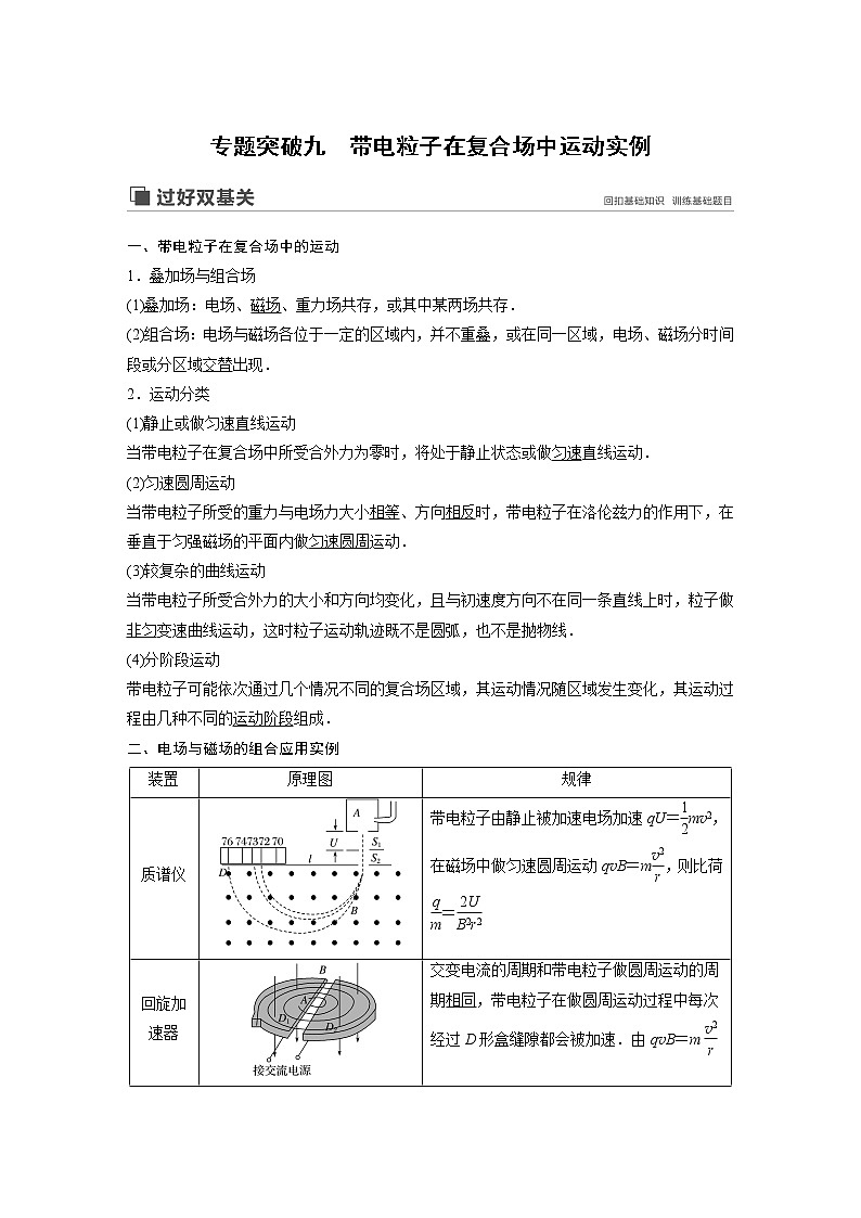 2020版物理新增分大一轮江苏专用版讲义：第八章磁场专题突破九第1页