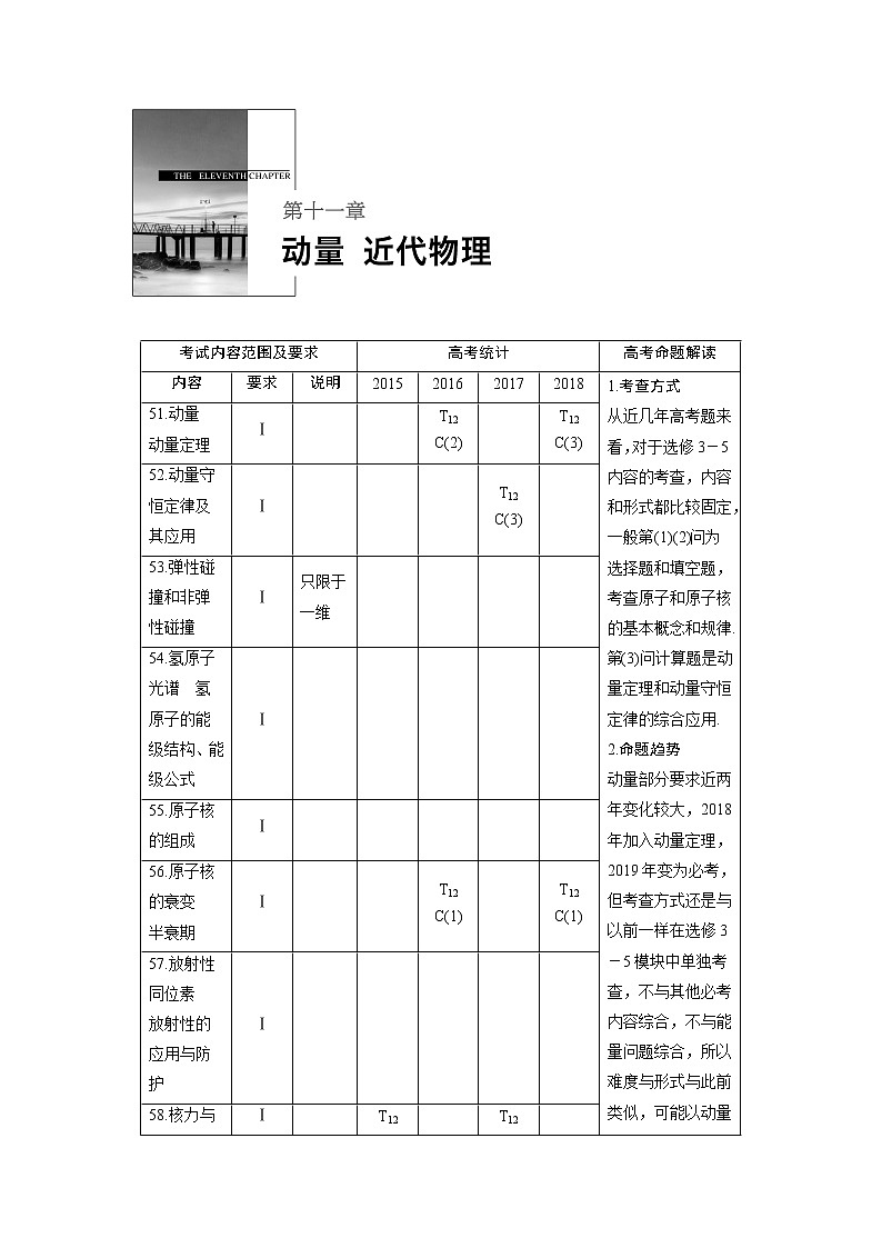 2020版物理新增分大一轮江苏专用版讲义：第十一章动量近代物理第1讲第1页