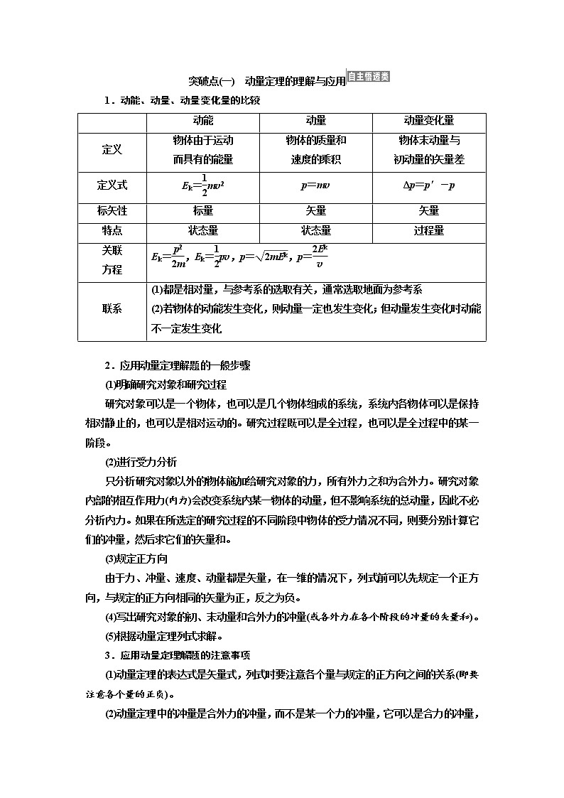 2020版高考物理新设计一轮复习江苏专版讲义：第十一章第1节动量定理动量守恒定律02