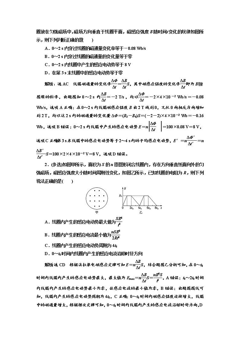 2020版高考物理新创新一轮复习通用版讲义：第十章第65课时　电磁感应中的图像问题（题型研究课）02