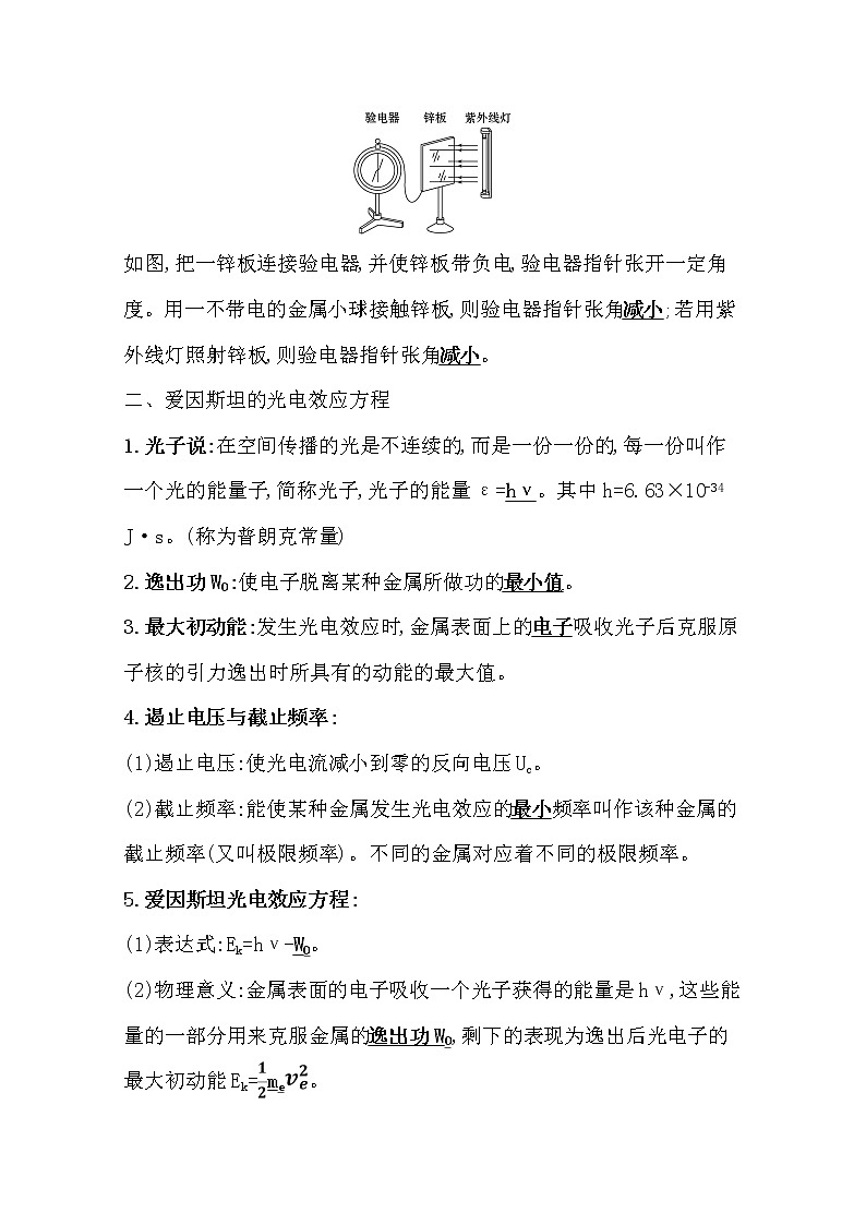 2021版高考物理教科版大一轮复习基础自查学案：12.1　波粒二象性02