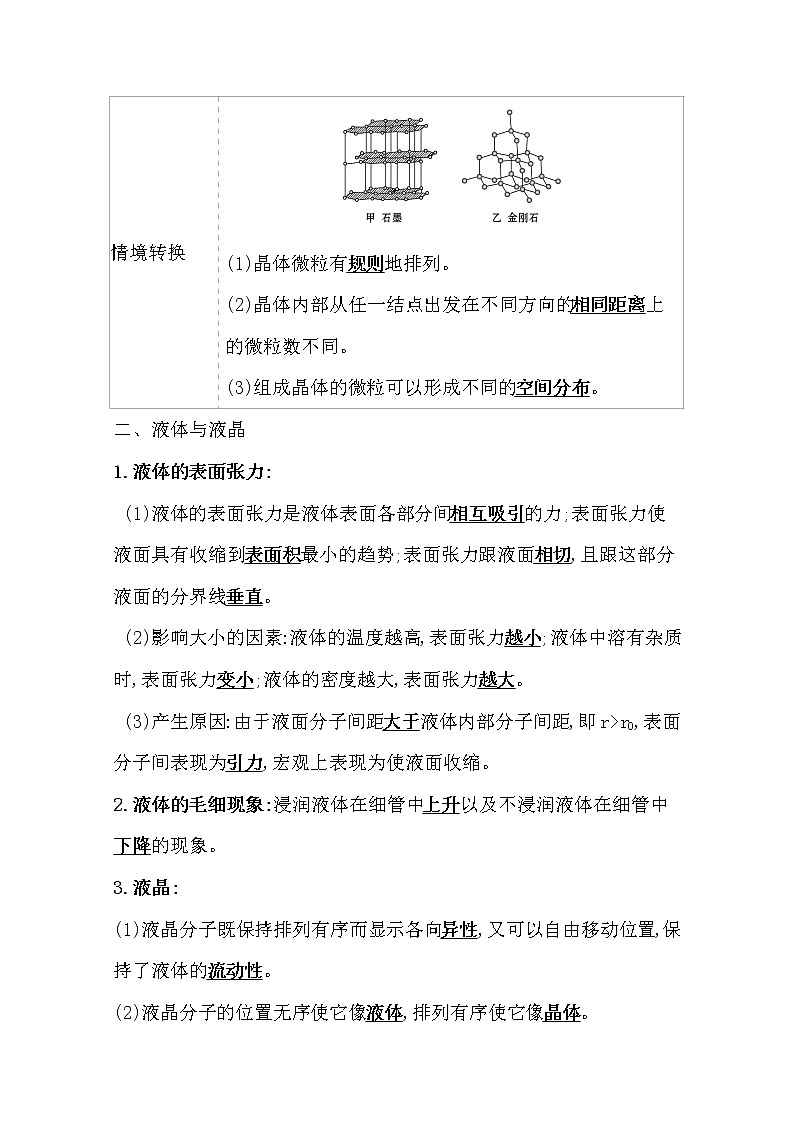 2021版高考物理教科版大一轮复习基础自查学案：选修3-3热学2　固体、液体与气体02