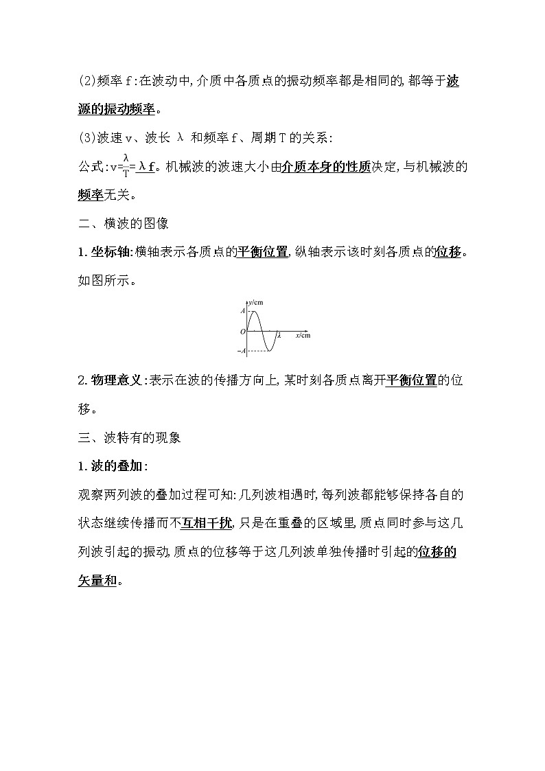 2021版高考物理教科版大一轮复习基础自查学案：选修3-41.2　机　械　波02