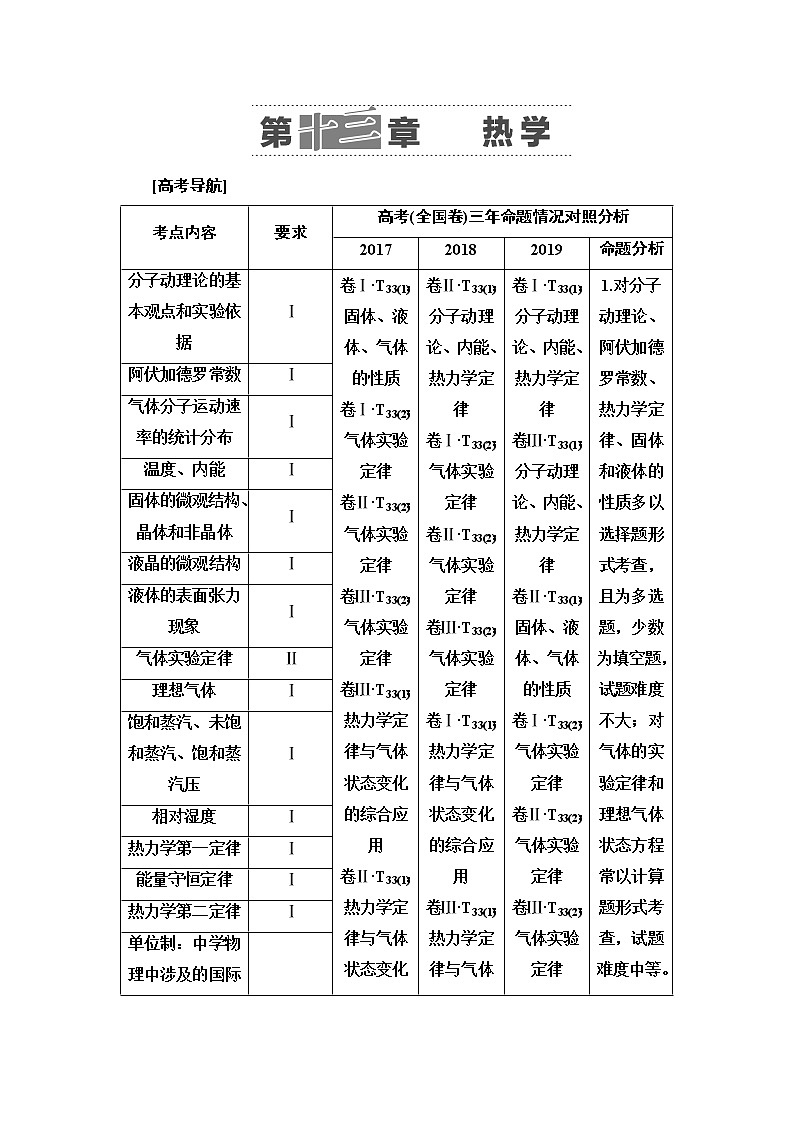 2021版高考物理大一轮复习通用版教师用书：第13章第1节　分子动理论　内能第1页