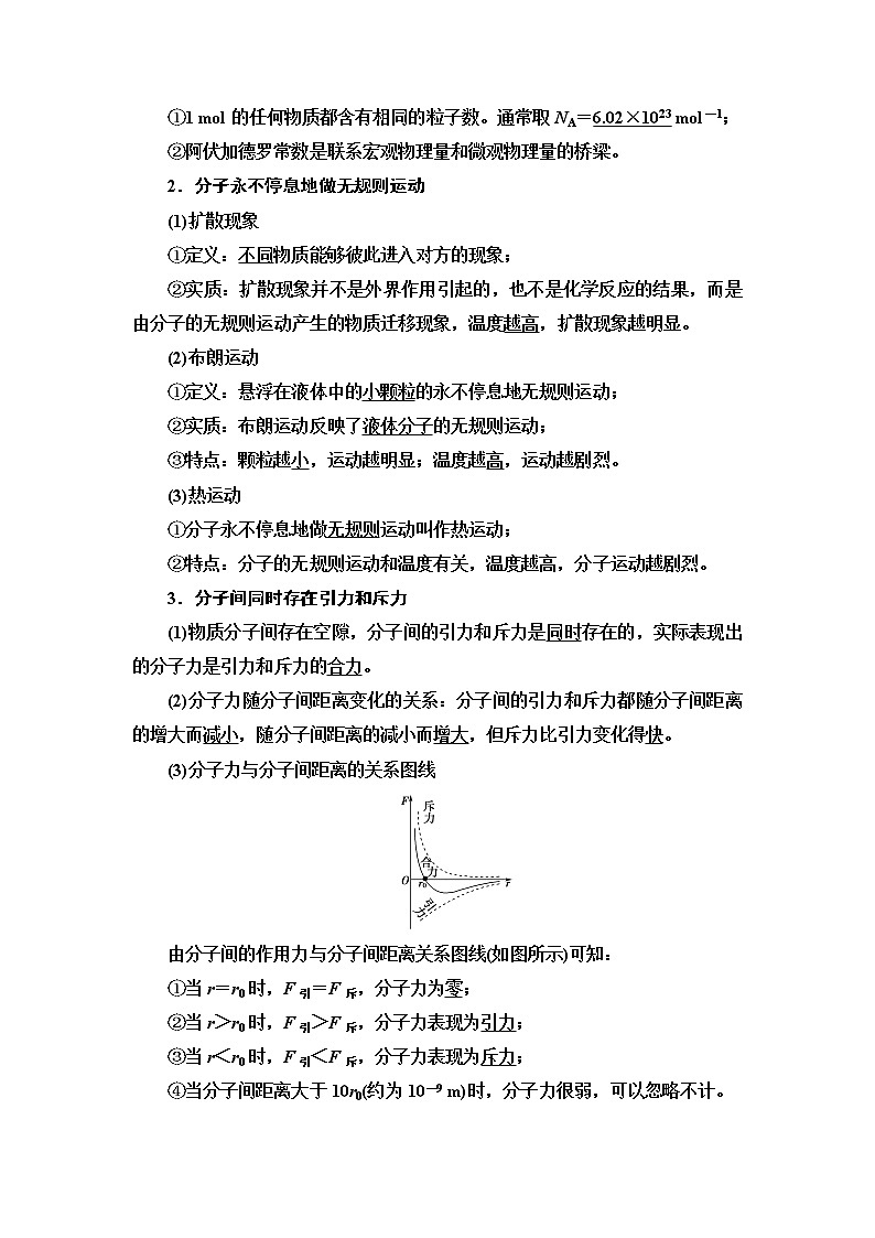 2021版高考物理大一轮复习通用版教师用书：第13章第1节　分子动理论　内能第3页
