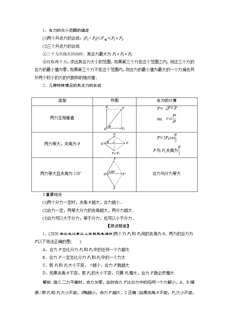 2021版高考物理（基础版）一轮复习学案：第二章　2第二节　力的合成与分解03