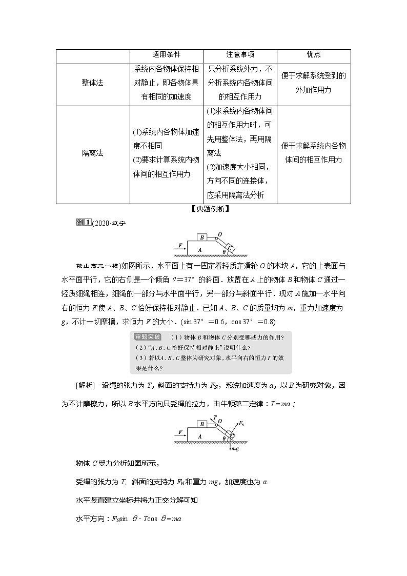 2021版高考物理（基础版）一轮复习学案：第三章　3素养探究课（三）　运动和相互作用观念——牛顿运动定律02
