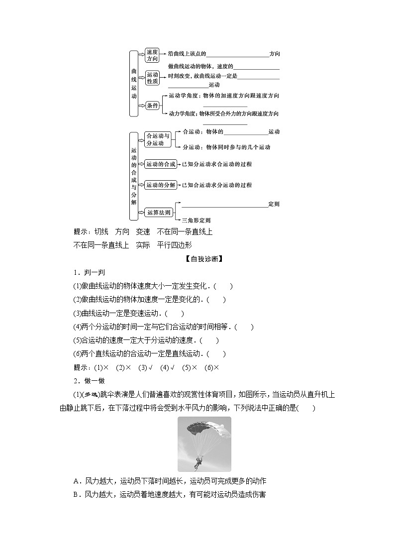2021版高考物理（基础版）一轮复习学案：第四章　1第一节　曲线运动　运动的合成与分解02