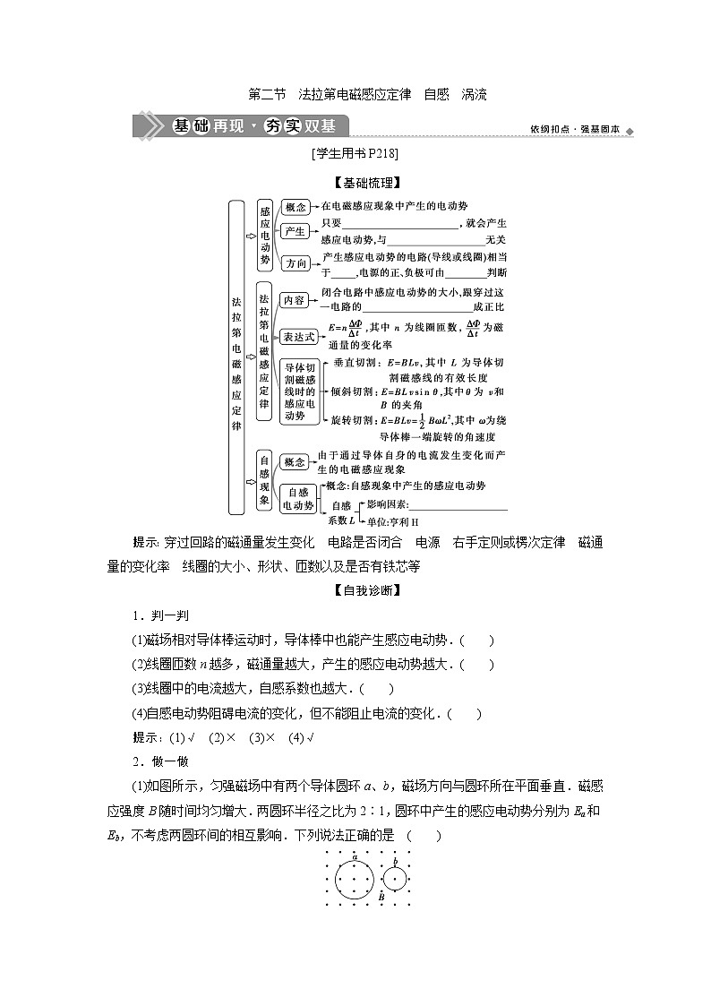 2021版高考物理（基础版）一轮复习学案：第十章　2第二节　法拉第电磁感应定律　自感　涡流01