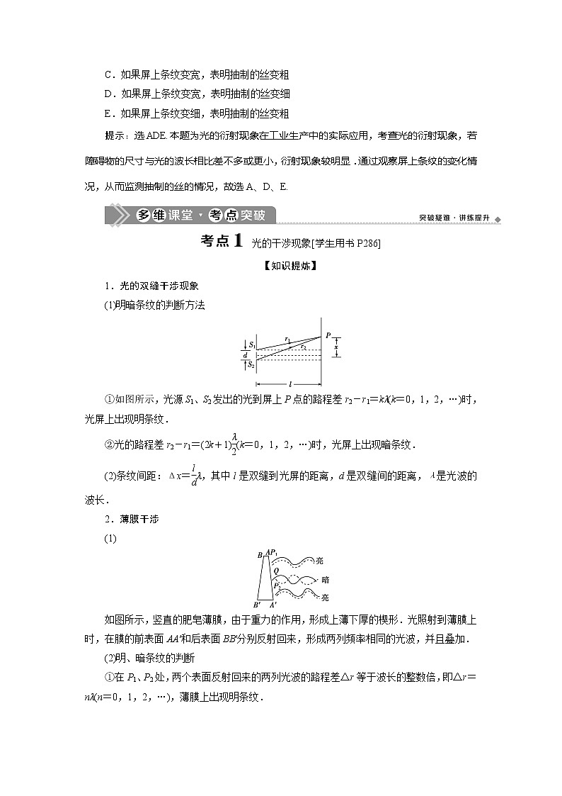 2021版高考物理（基础版）一轮复习学案：第十四章　4第四节　光的波动性　电磁波（实验：用双缝干涉测光的波长）03