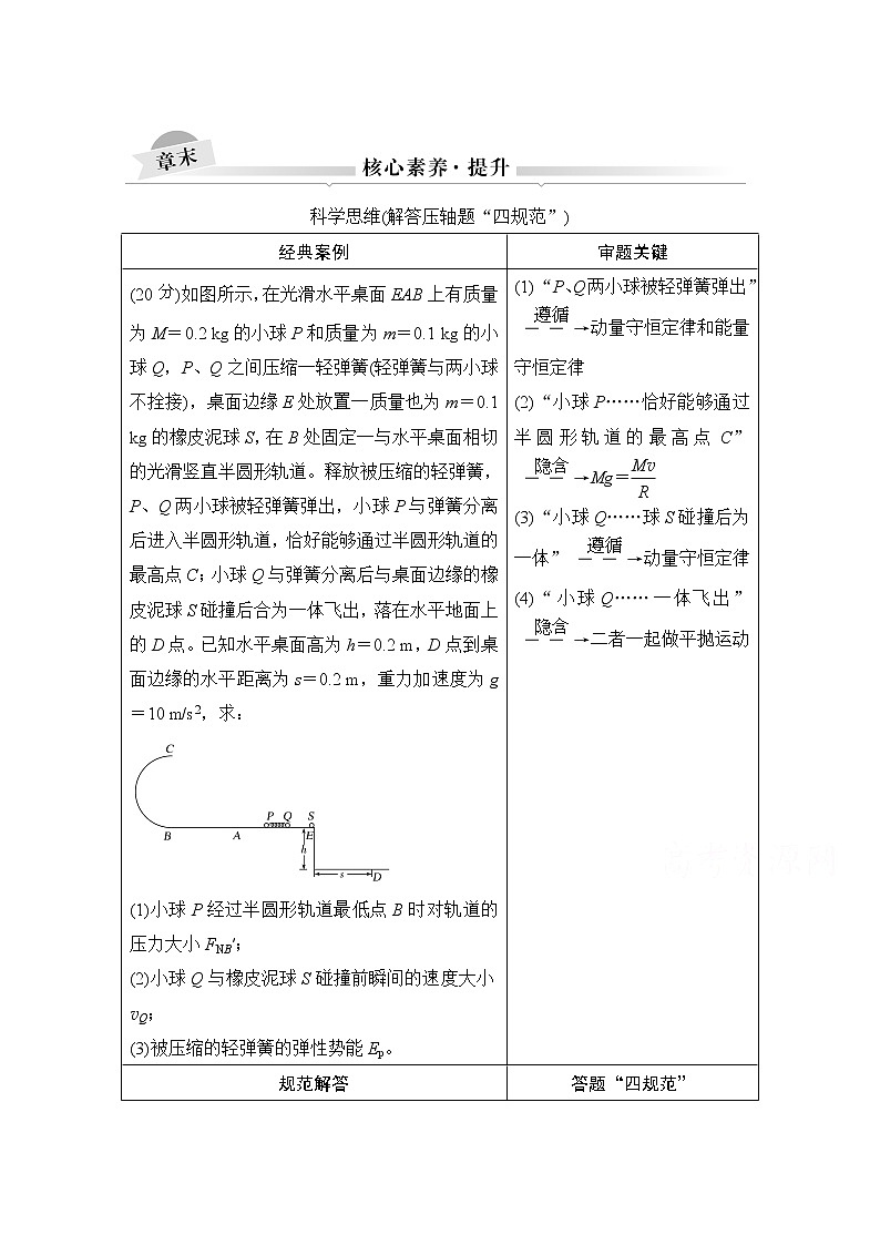 2021届高考物理粤教版一轮学案：第六章核心素养提升01