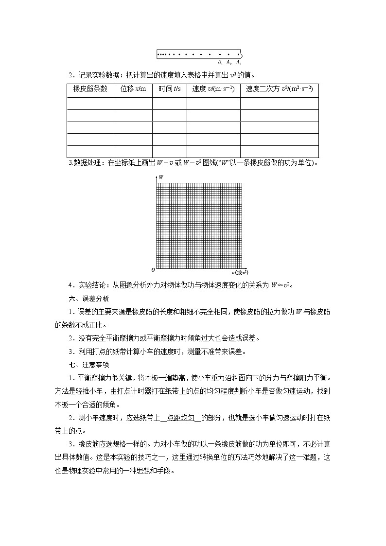 2021高三物理人教版一轮学案：第五章实验六　探究动能定理02