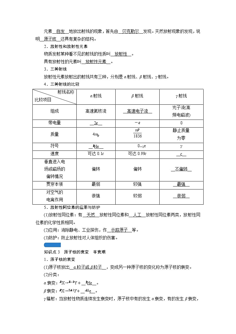 2021高三物理人教版一轮学案：第十四章第2讲　原子结构与原子核03