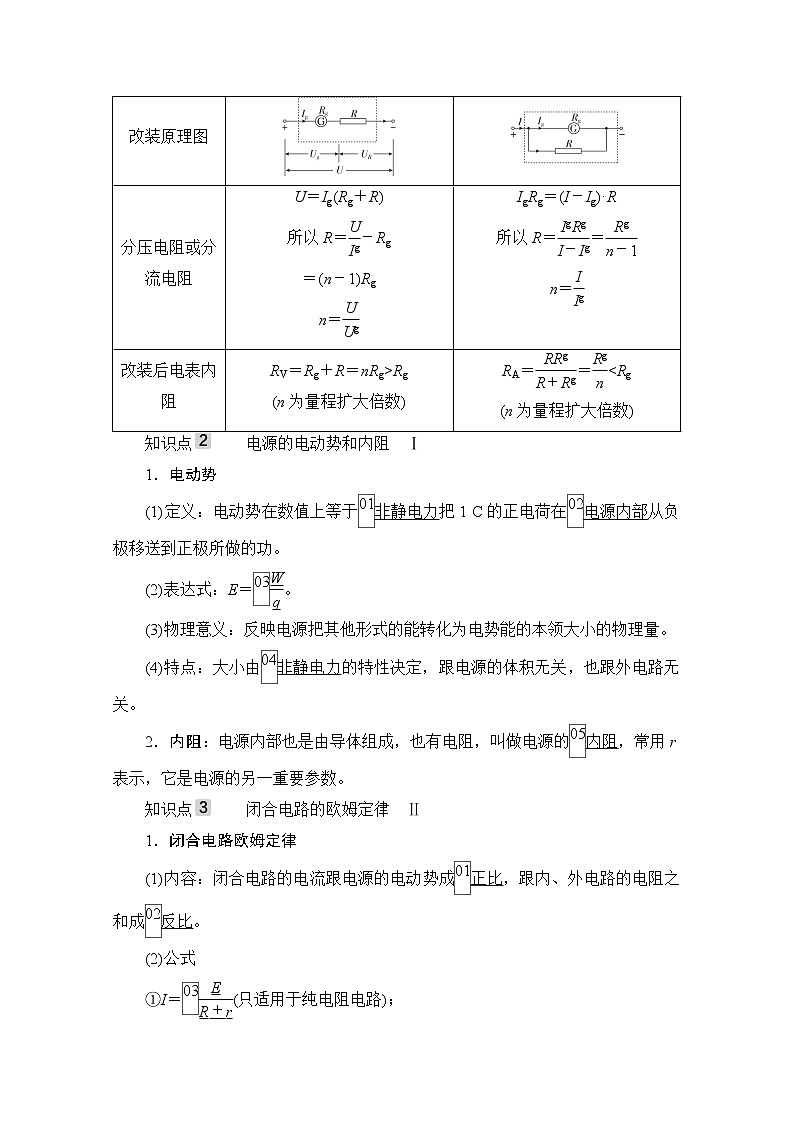 2021高三统考人教物理一轮（经典版）学案：第8章第2讲　电路　电路的基本规律02