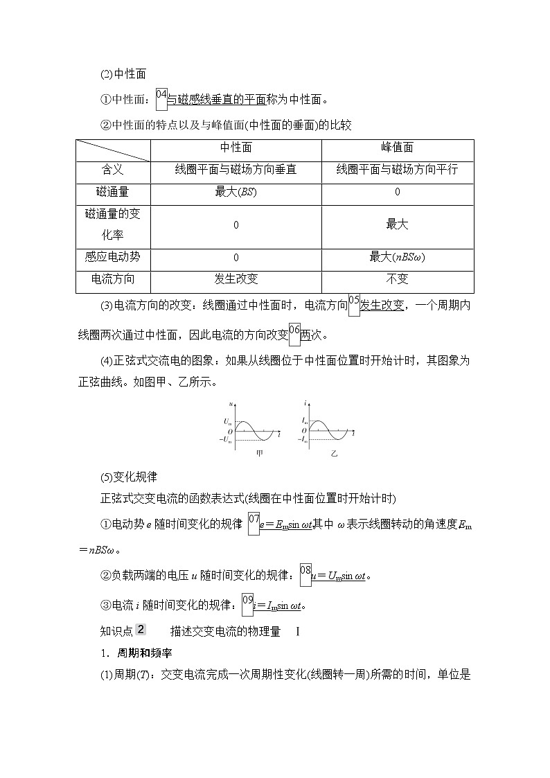 2021高三统考人教物理一轮（经典版）学案：第11章第1讲　交变电流的产生和描述02