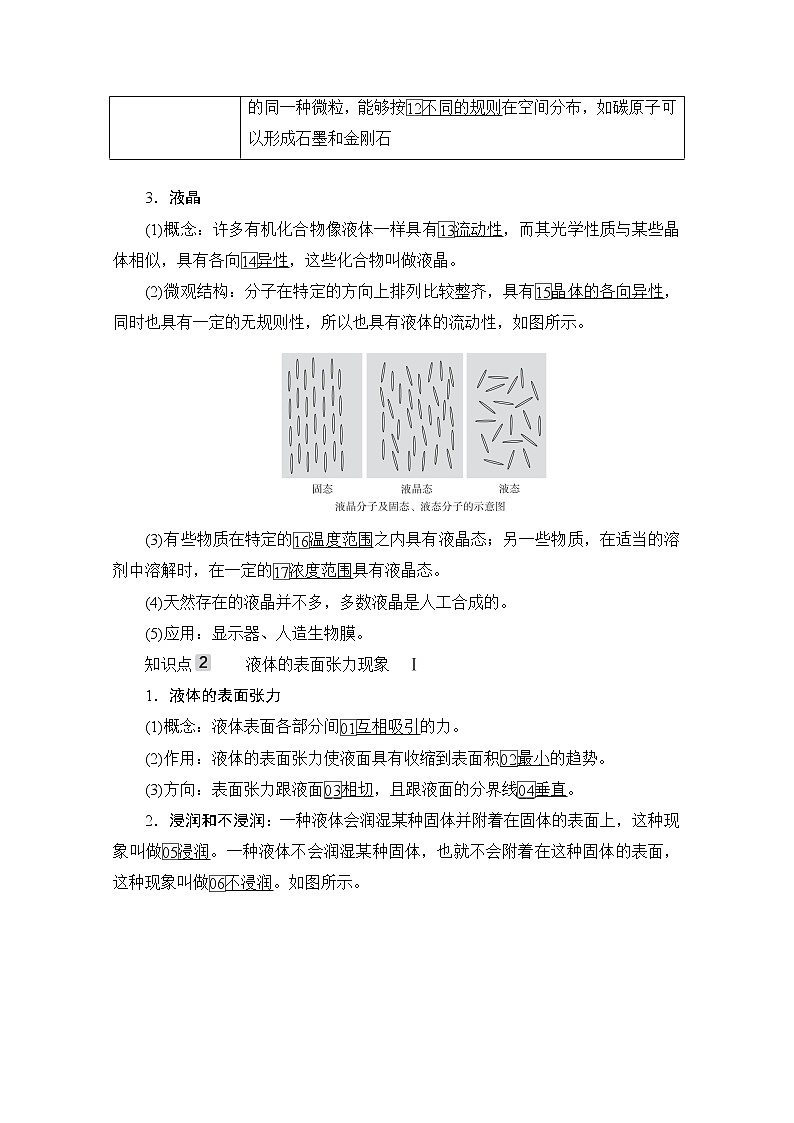 2021高三统考人教物理一轮（经典版）学案：第13章第2讲　固体、液体与气体02