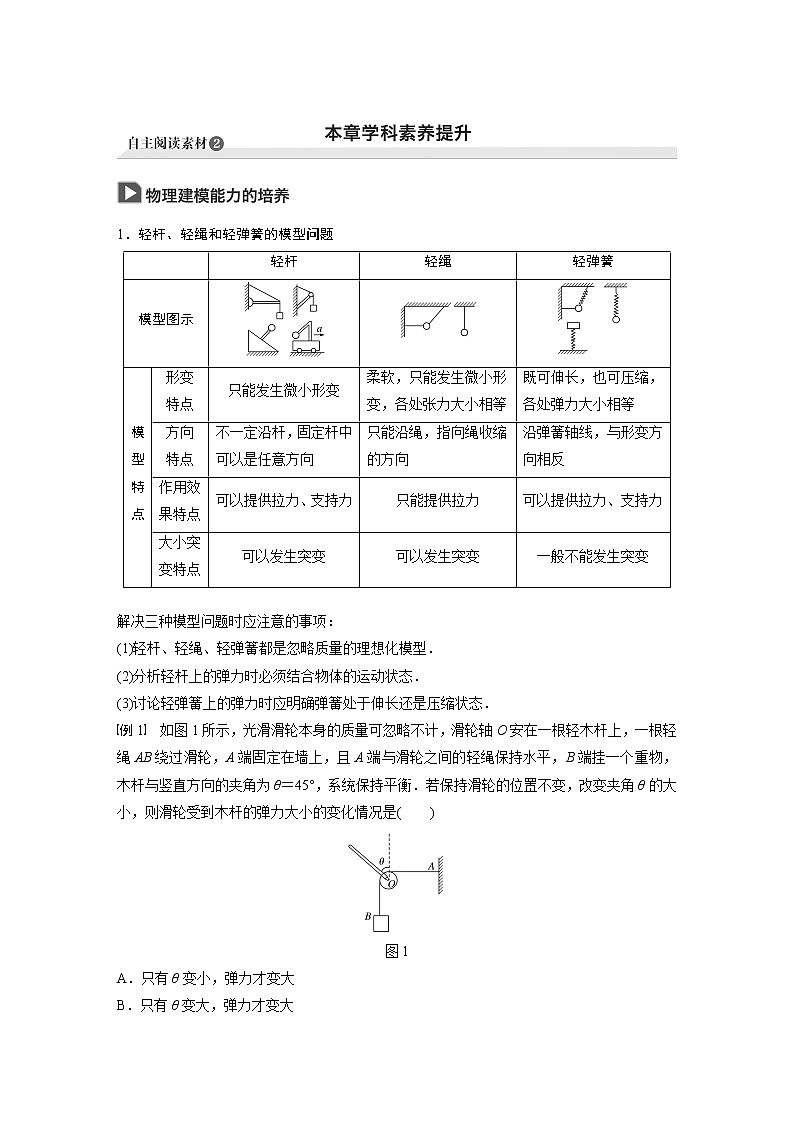 2021高考物理教科版一轮复习学案作业：第二章相互作用本章学科素养提升01