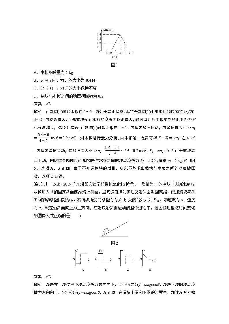 2021高考物理教科版一轮复习学案作业：第三章专题强化三应用牛顿运动定律解决“四类”热点问题02